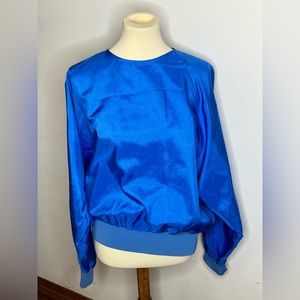 Vintage Blue Polyester Shirt Size 16
